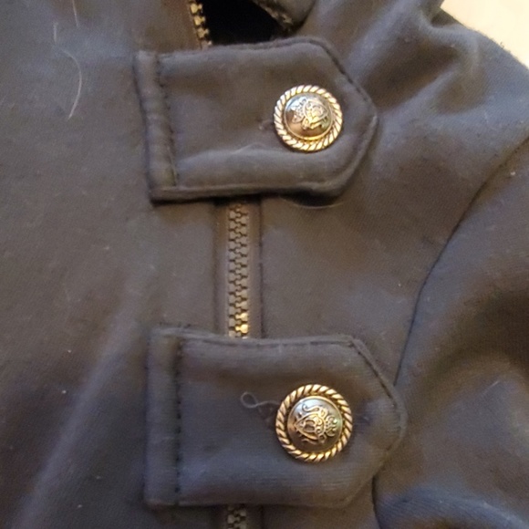 Grey hooded top button sweater - Picture 2 of 6